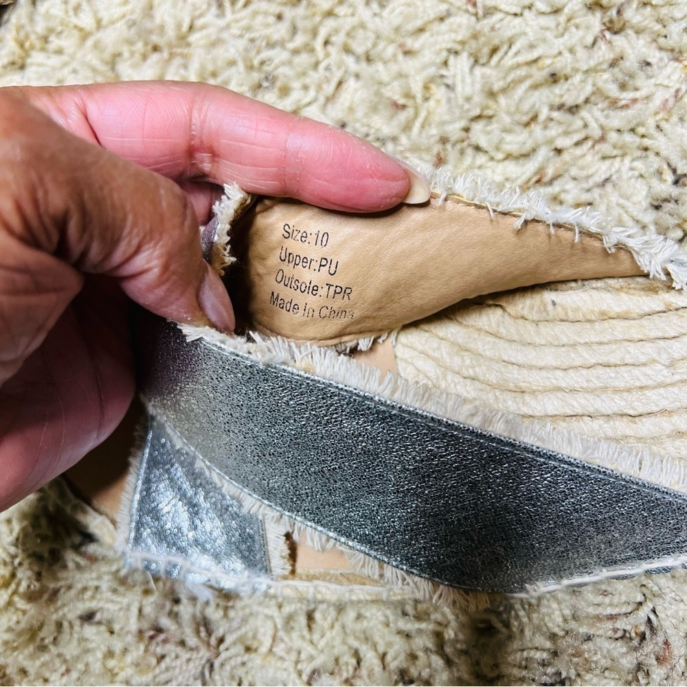 Olivia Miller Silver Slip-on Espadrille Sandals - Picture 5 of 6